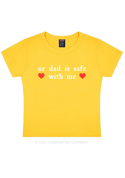 Ur Dad Is Safe With Me Y2K Baby Tee Cherrykitten