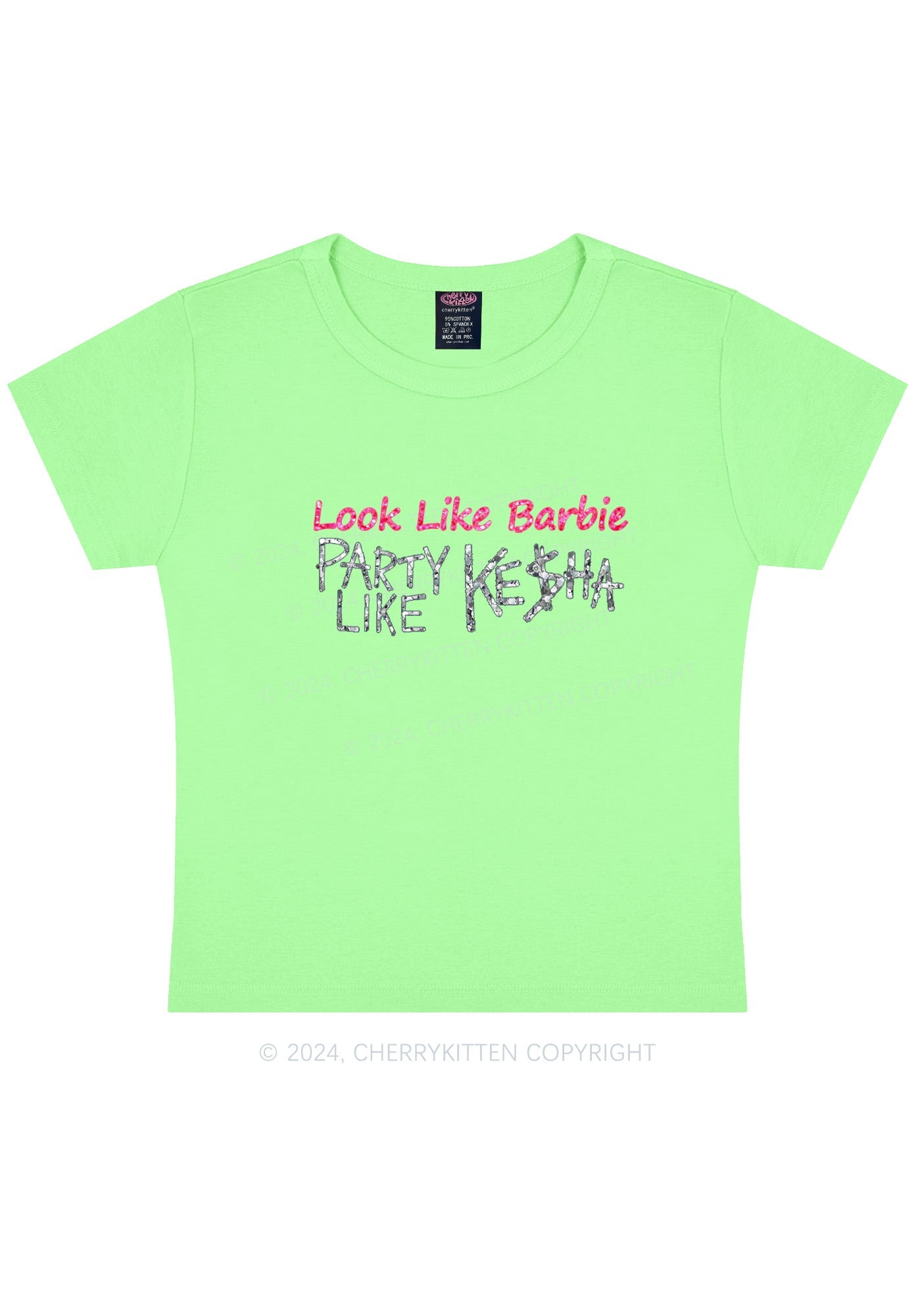 Party Like Kesha Y2K Baby Tee Cherrykitten