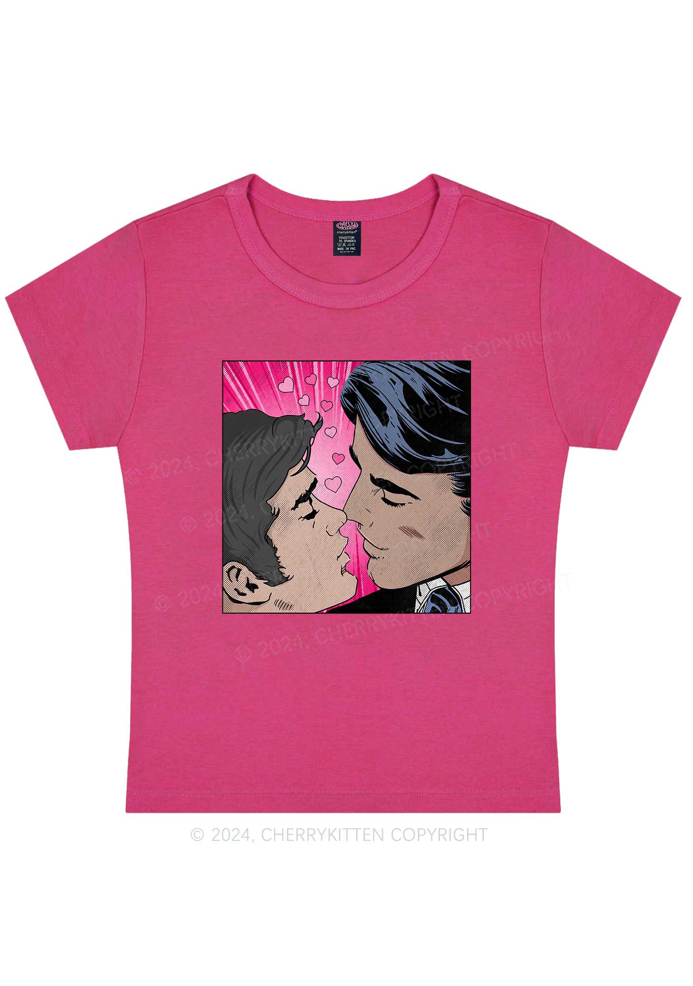 Boy Kiss Y2K Valentine's Day Baby Tee Cherrykitten