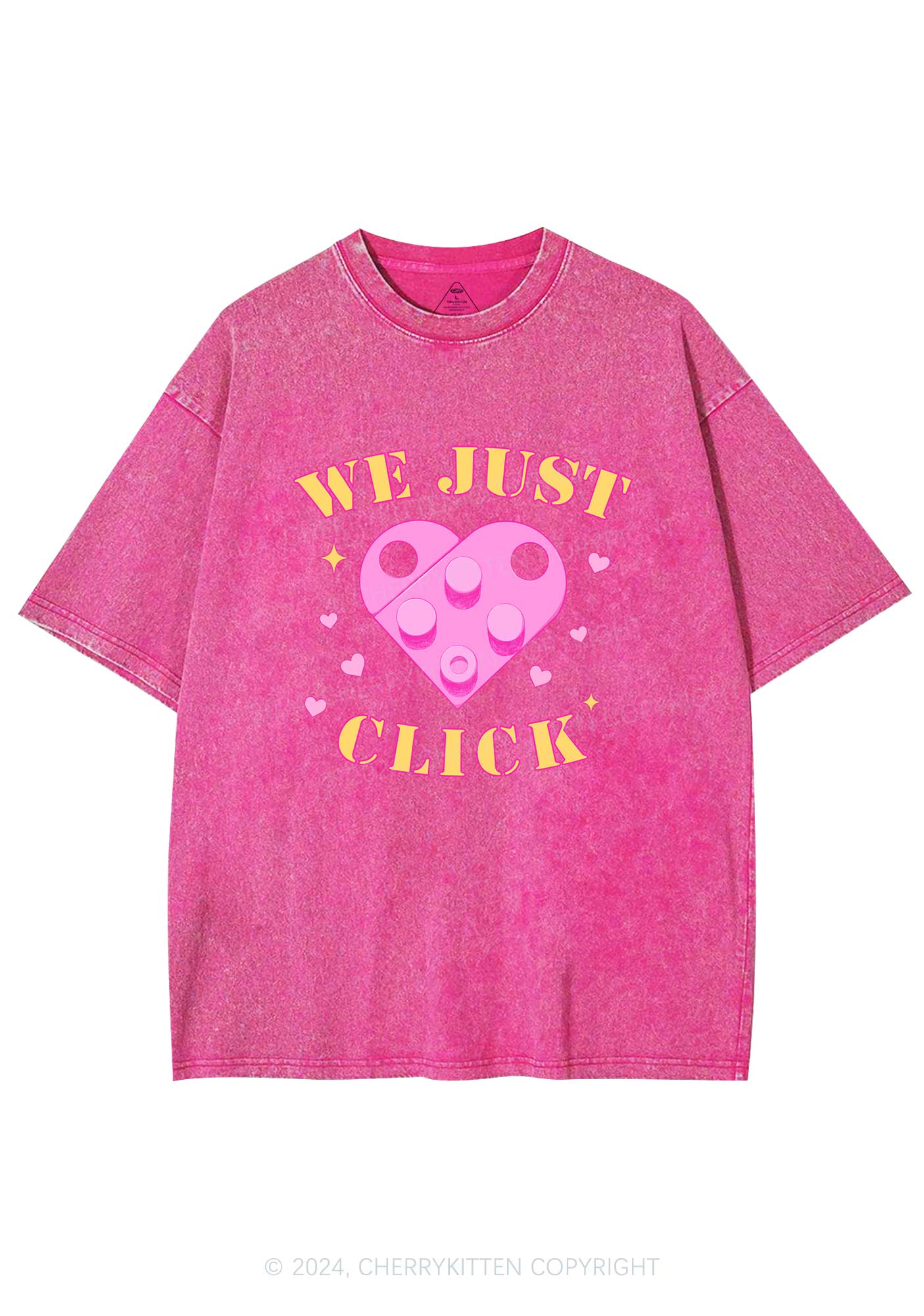 We Just Click Y2K Valentine's Day Washed Tee Cherrykitten