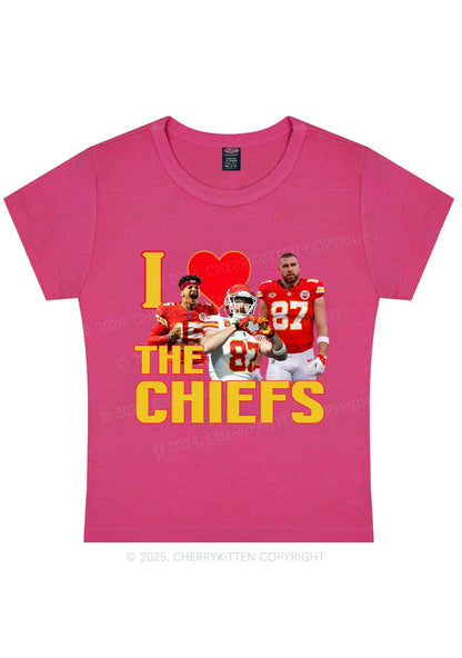 Custom I Love Chiefs Y2K Super Bowl Baby Tee Cherrykitten