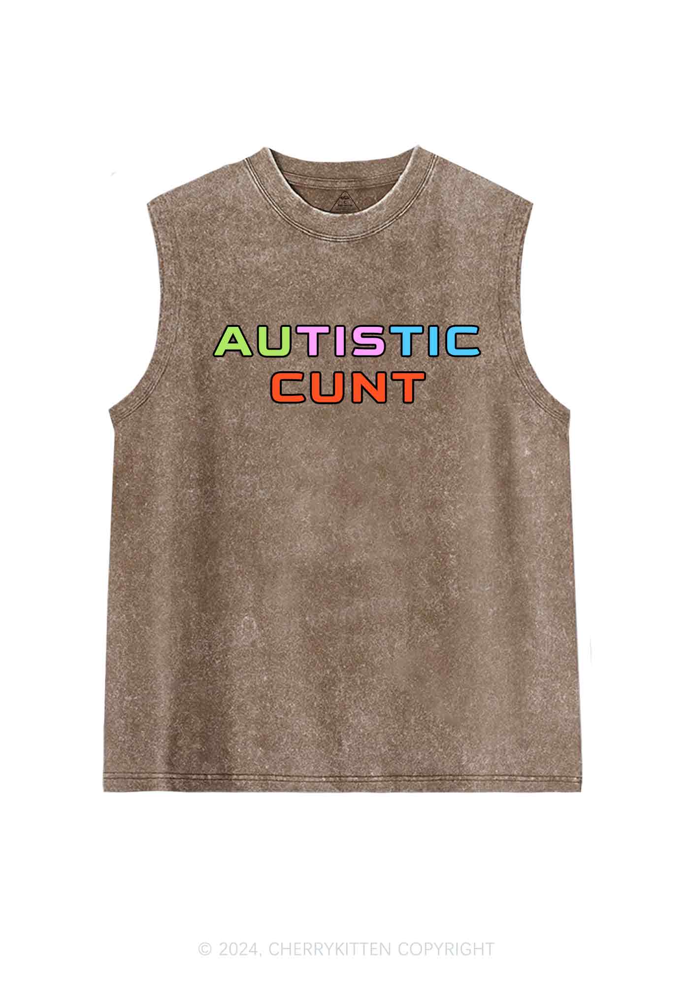 Autistic Cxxt Y2K Washed Tank Cherrykitten