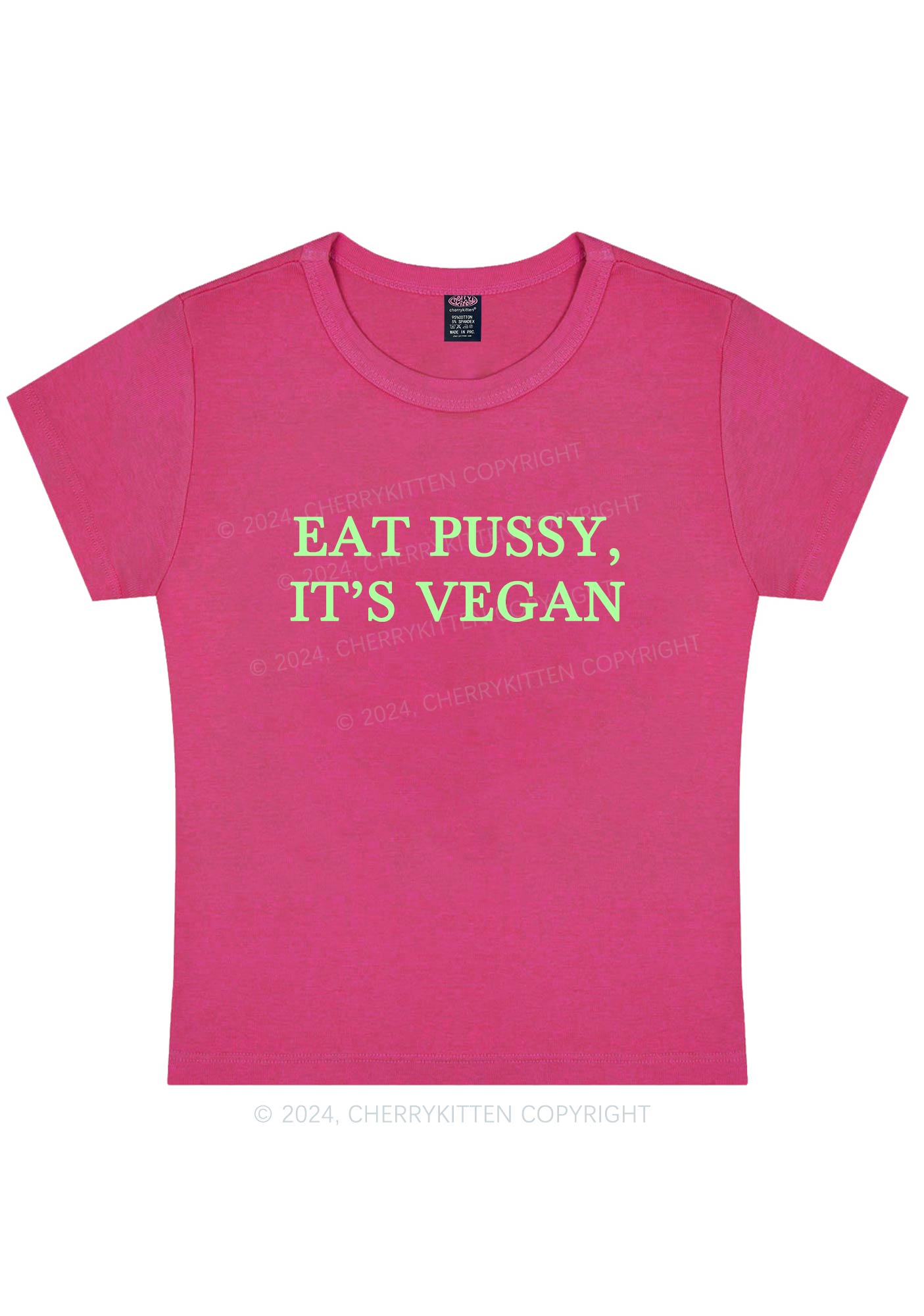 Curvy Eat Puxxy It's Vegan Y2K Baby Tee Cherrykitten