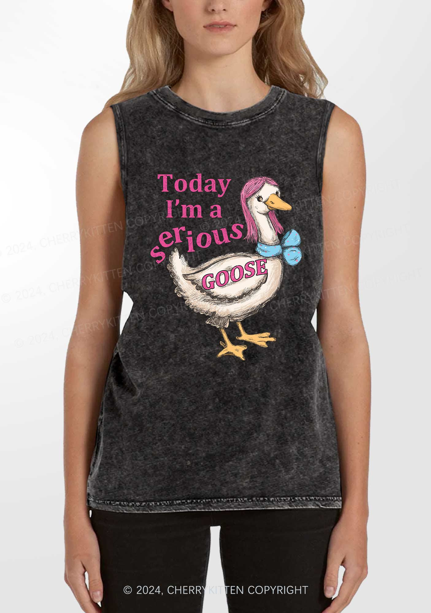 Serious Goose Y2K Washed Tank Cherrykitten