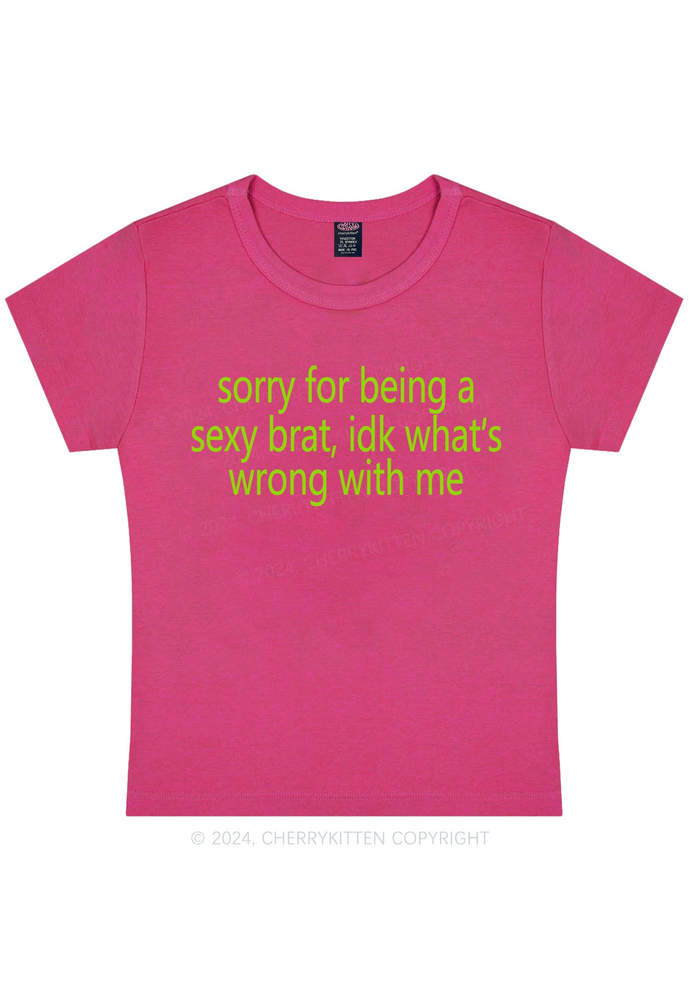 Sorry For Being Brat Y2K Baby Tee Cherrykitten