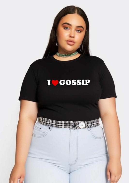 Curvy I Love Gossip Baby Tee