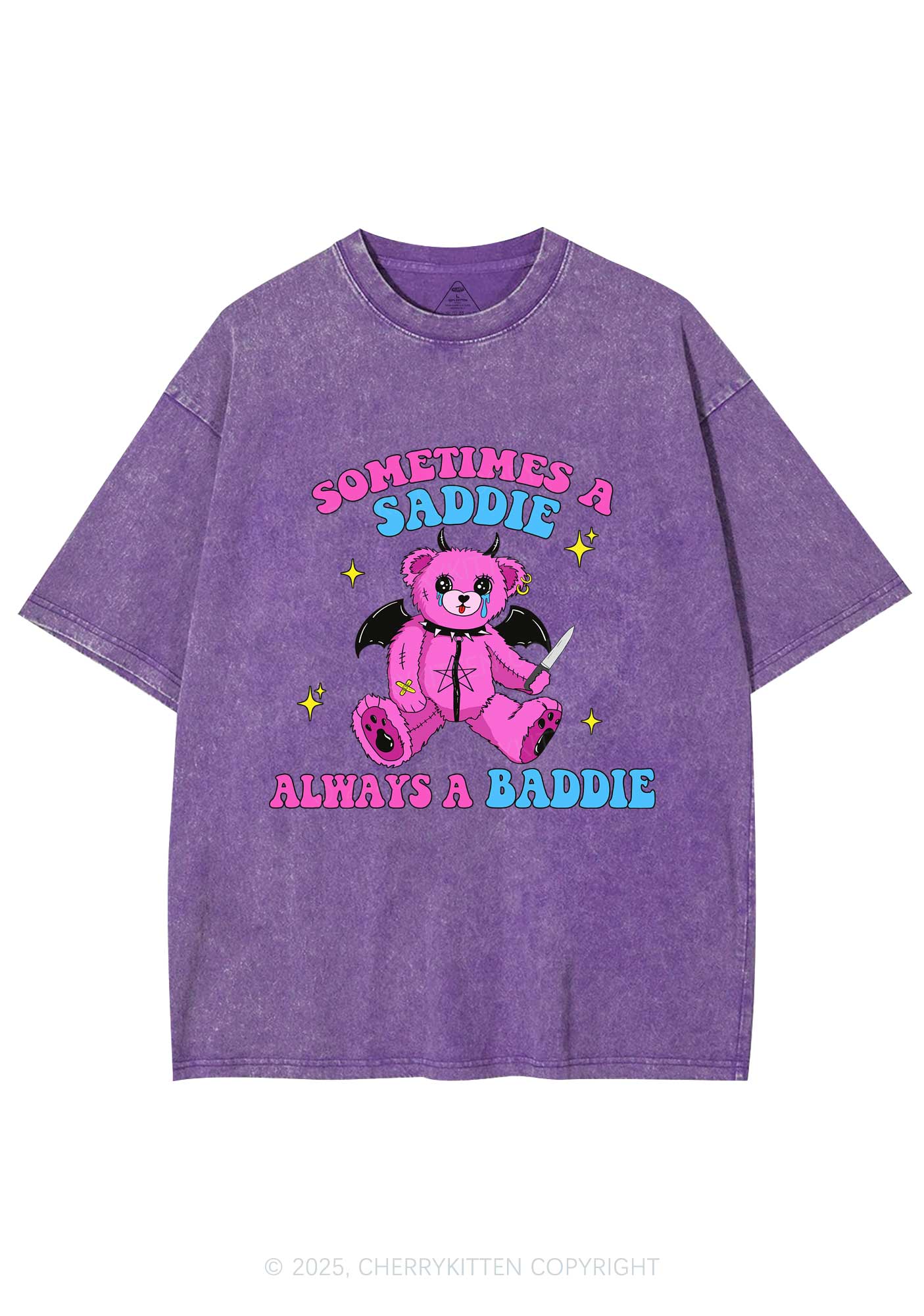 Always A Baddie Y2K Washed Tee Cherrykitten