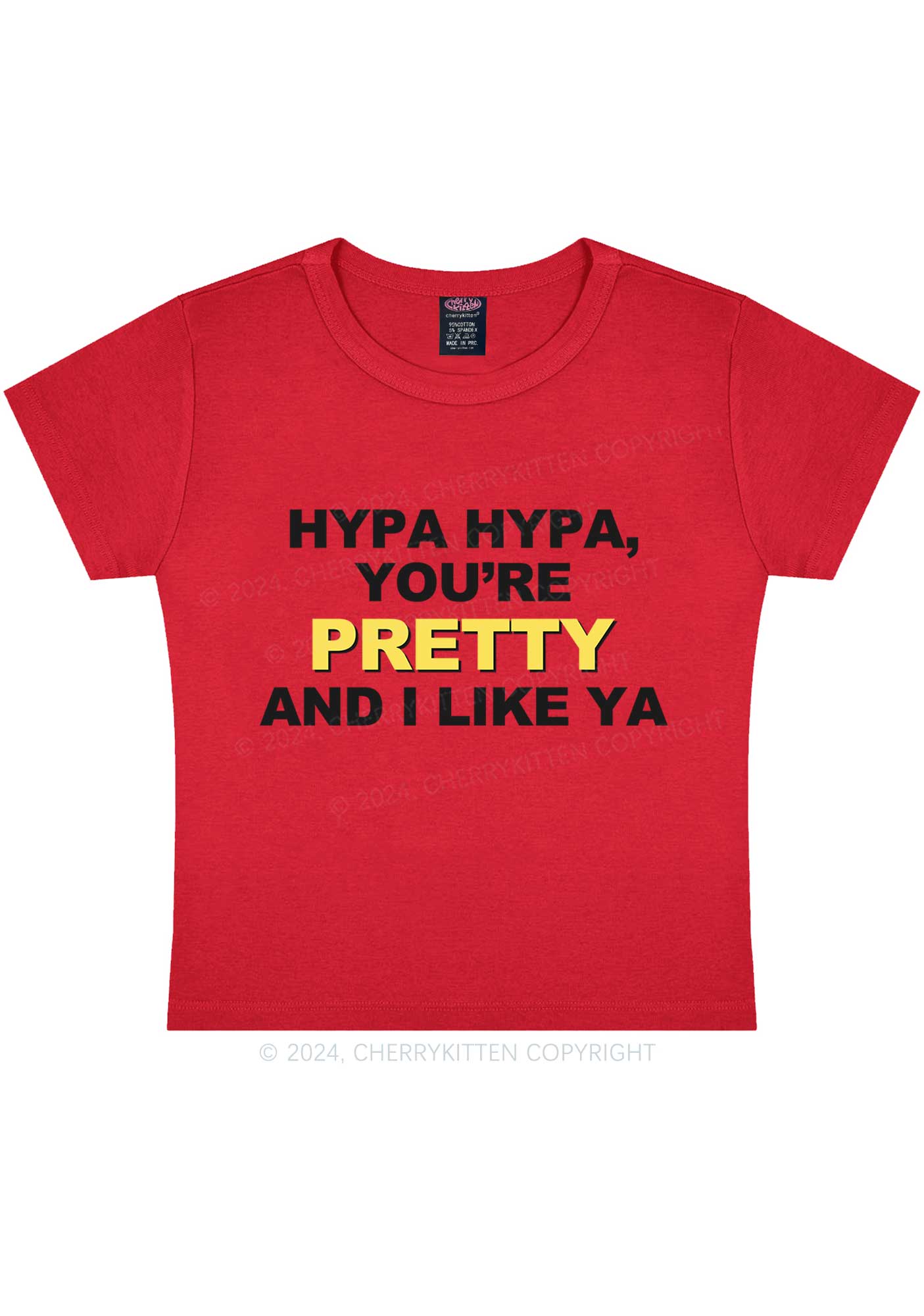 Hypa You Are Pretty Y2K Baby Tee Cherrykitten