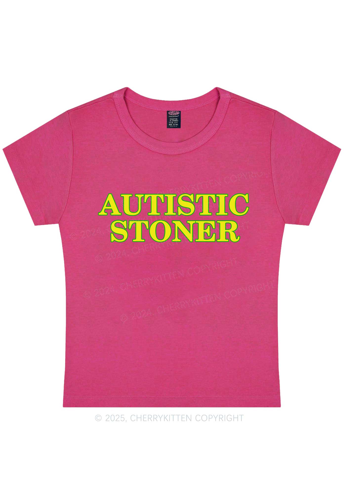 Autistic Stoner Y2K Baby Tee Cherrykitten