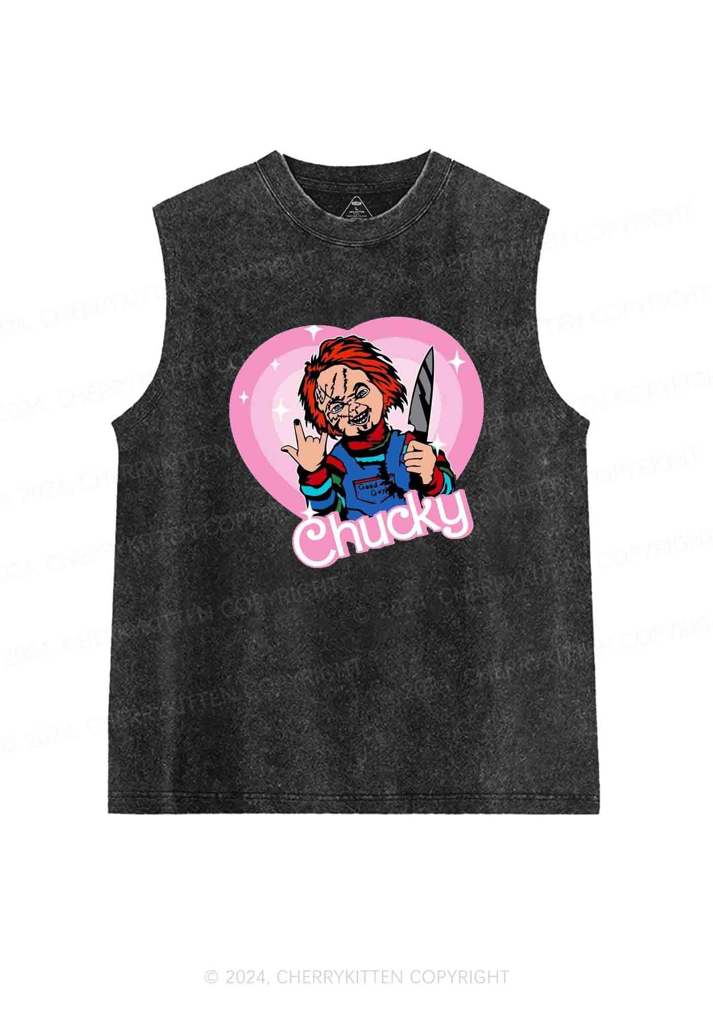 Halloween Chucky Killer Y2K Washed Tank Cherrykitten