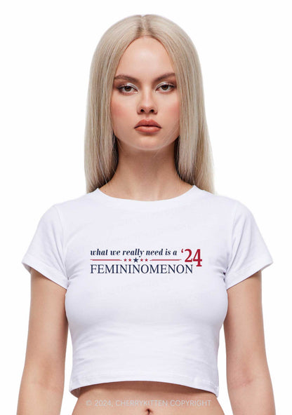 We Need Femininomenon Y2K Baby Tee Cherrykitten