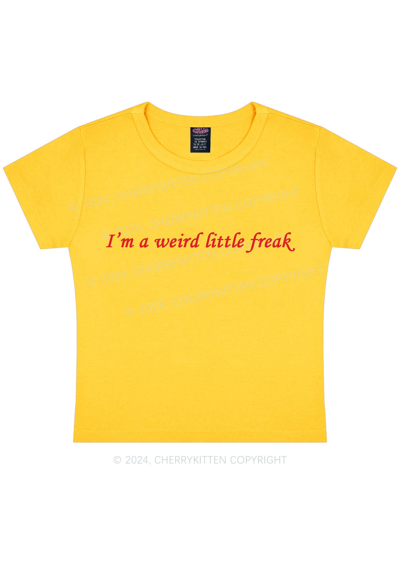 Weird Little Freak Y2K Baby Tee Cherrykitten