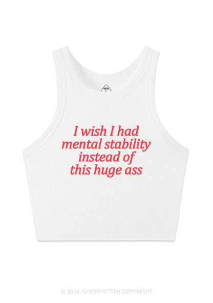 I Wish Mental Stability Y2K Crop Tank Top Cherrykitten