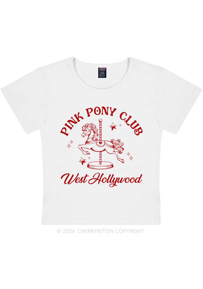 Pink West Hollywood Y2K Baby Tee Cherrykitten