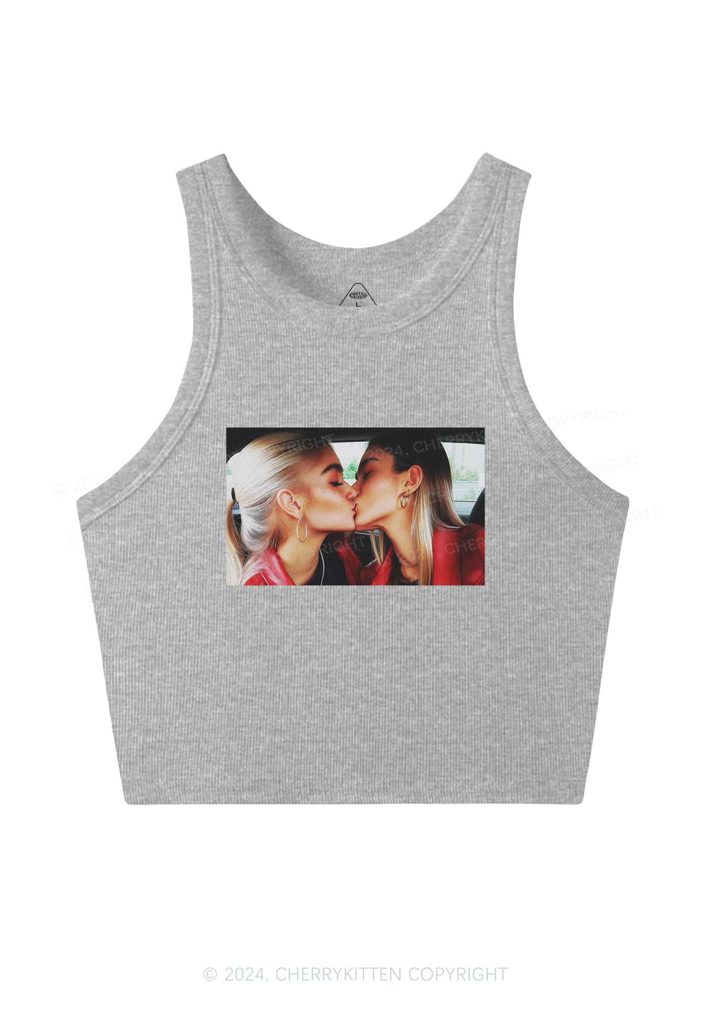 Girls Kiss Y2K Valentine's Day Crop Tank Top Cherrykitten