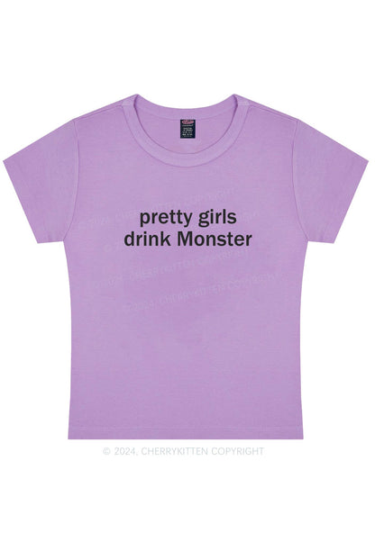 Pretty Girls Drink Monster Y2K Baby Tee Cherrykitten