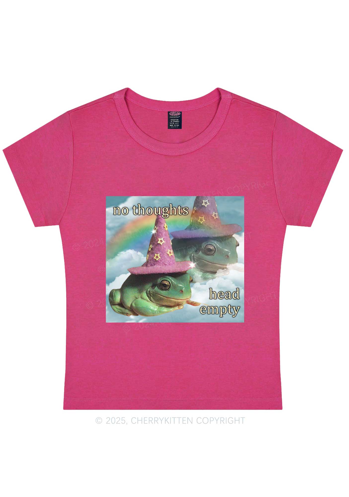 Head Empty Frog Y2K Baby Tee Cherrykitten