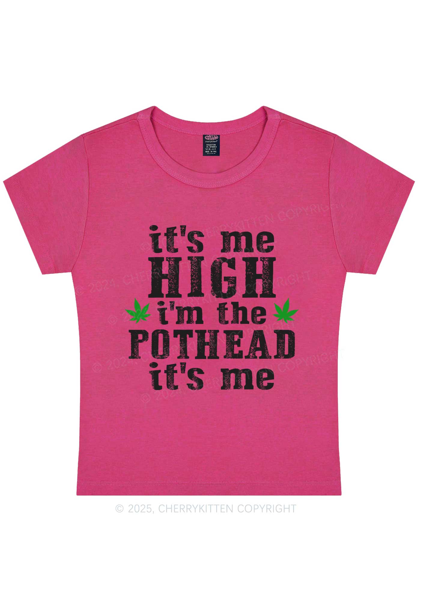 High Pothead Y2K Baby Tee Cherrykitten