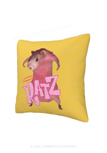 Pink Ratz Y2K Throw Pillow Cover Cherrykitten