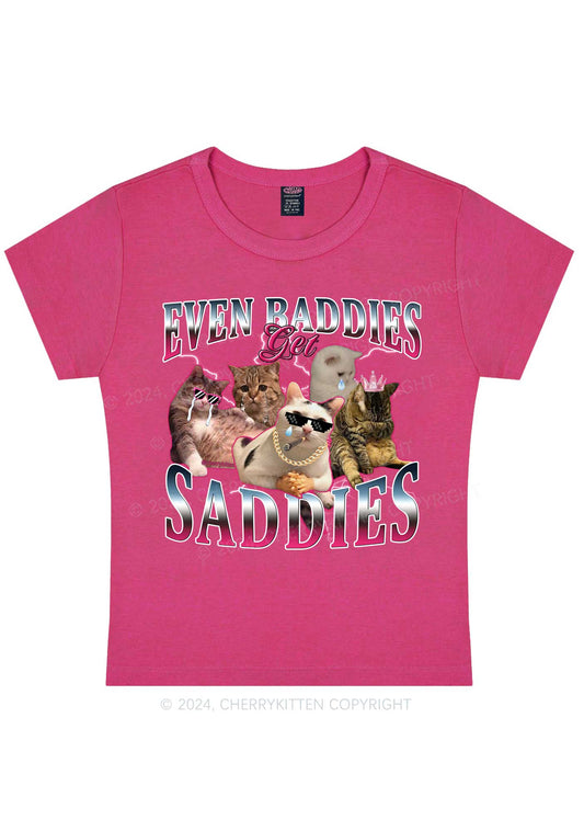 Five Baddie Cats Y2K Baby Tee Cherrykitten