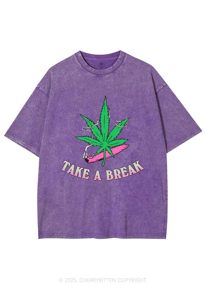 Take A Break Y2K Washed Tee Cherrykitten