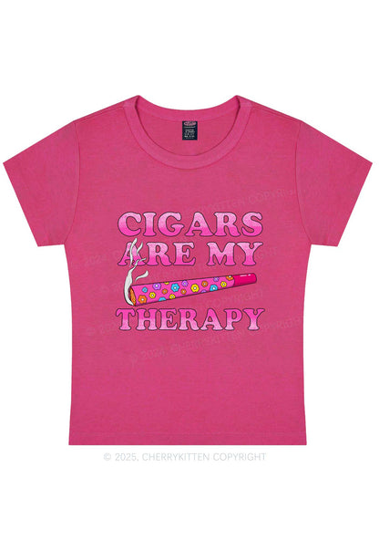 Cigars Are My Therapy Y2K Baby Tee Cherrykitten