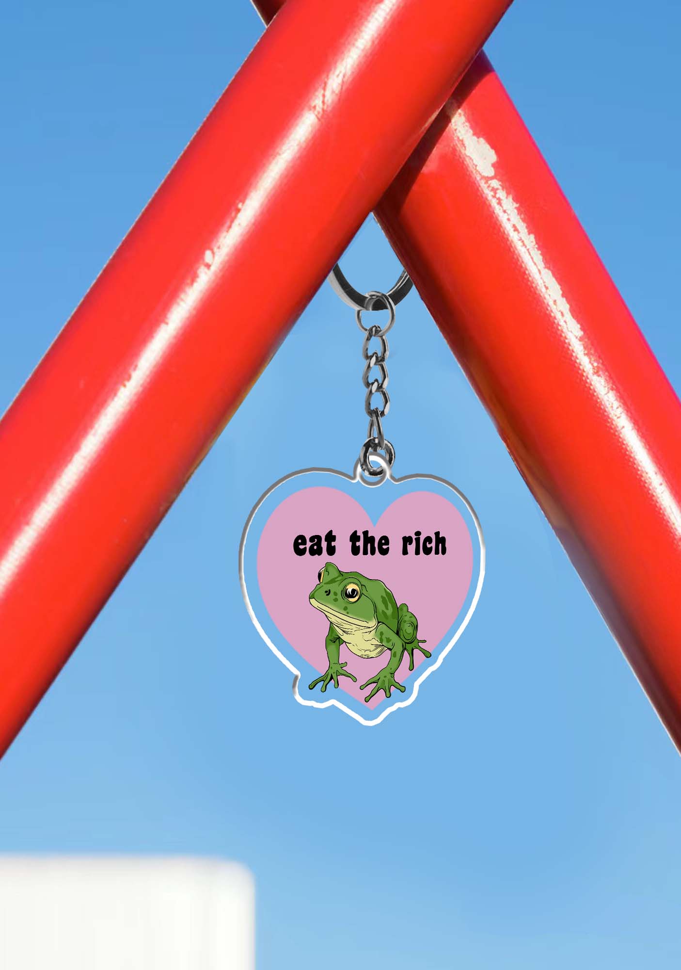 Eat The Rich Frog 1Pc Y2K Keychain Cherrykitten