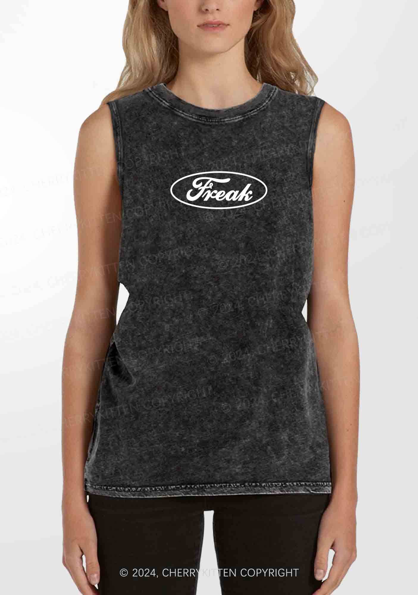 Oval Freak Y2K Washed Tank Cherrykitten