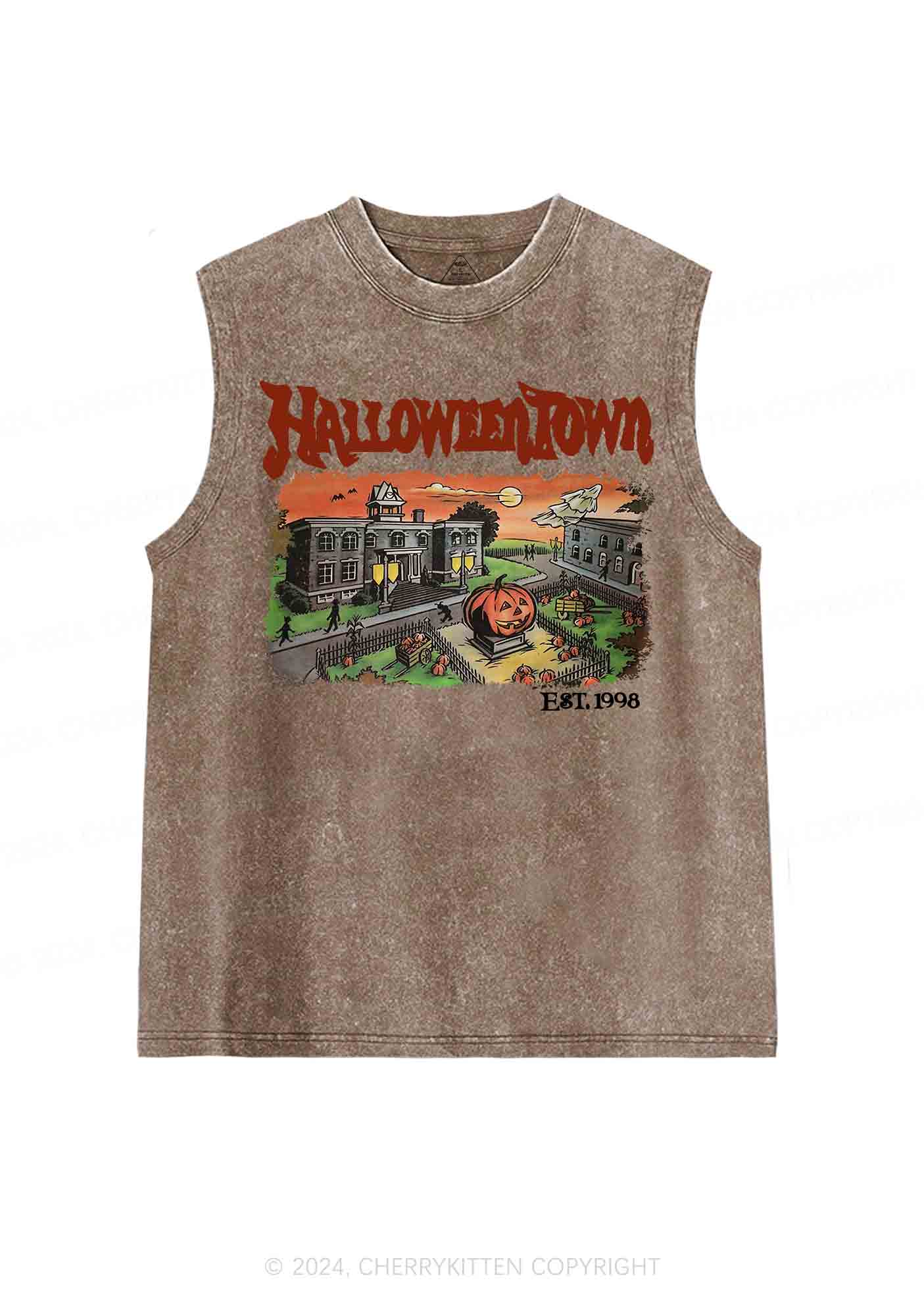 Halloween Town EST 1998 Y2K Washed Tank Cherrykitten