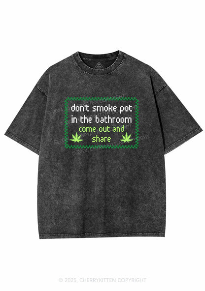 Dont Smoke In Bathroom Y2K Washed Tee Cherrykitten