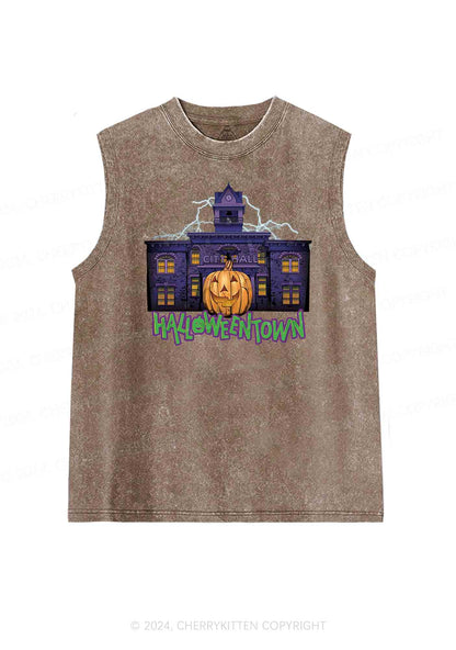 Halloween Spooky Square Y2K Washed Tank Cherrykitten