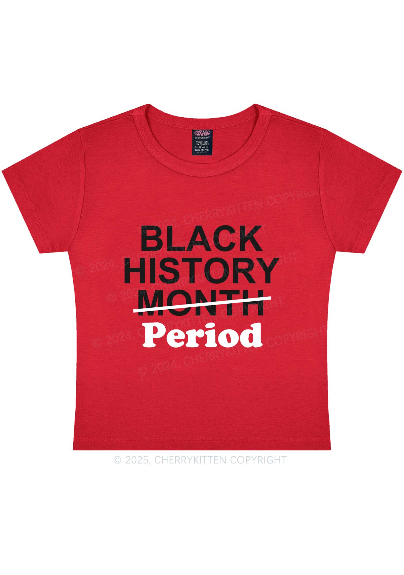 Black History Period Y2K Baby Tee Cherrykitten