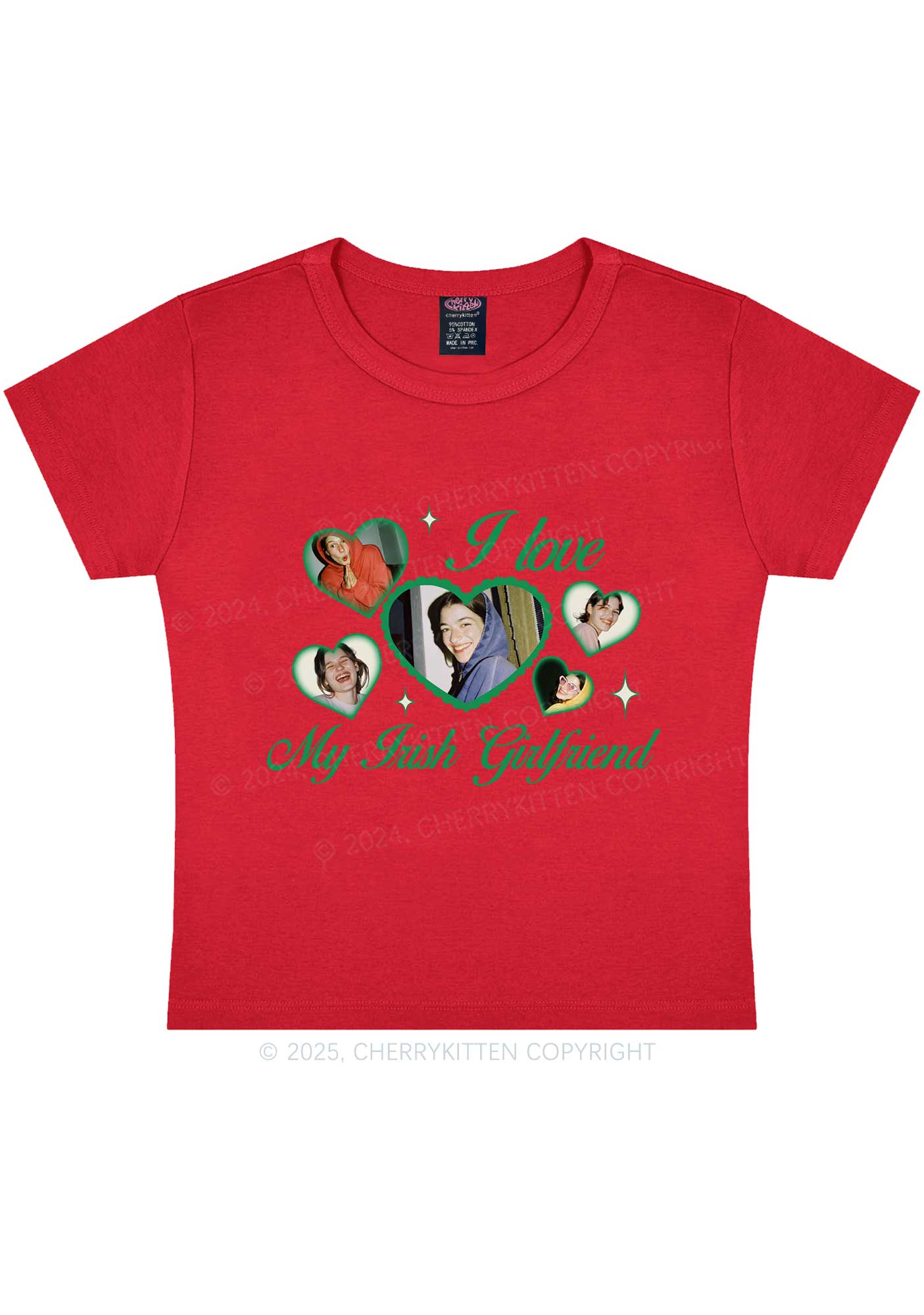 Custom My Irish Girlfriend St Patricks Y2K Baby Tee Cherrykitten