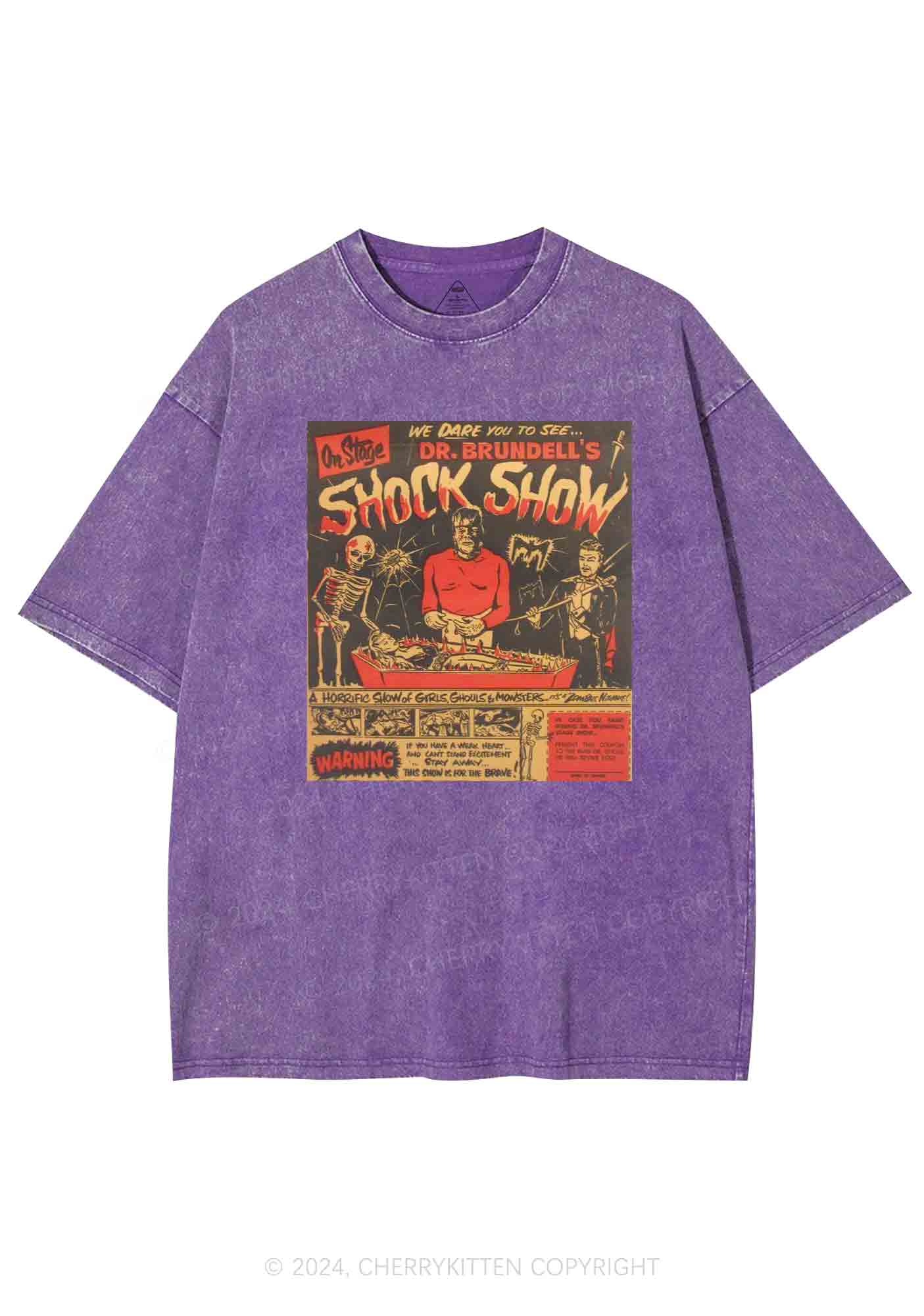 Halloween Shock Show Y2K Washed Tee Cherrykitten