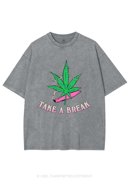 Take A Break Y2K Washed Tee Cherrykitten