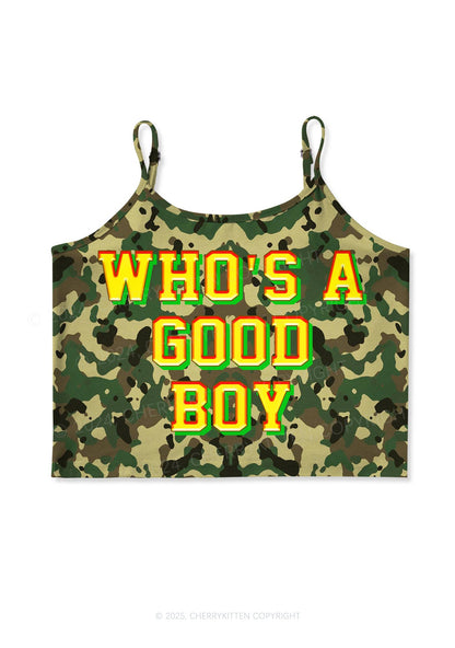 Whos A Good Boy Y2K Print Cami Crop Top Cherrykitten