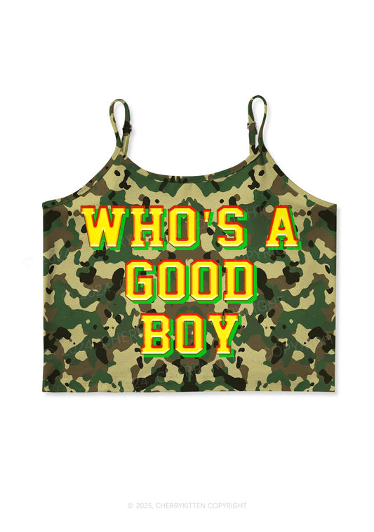 Whos A Good Boy Y2K Print Cami Crop Top Cherrykitten