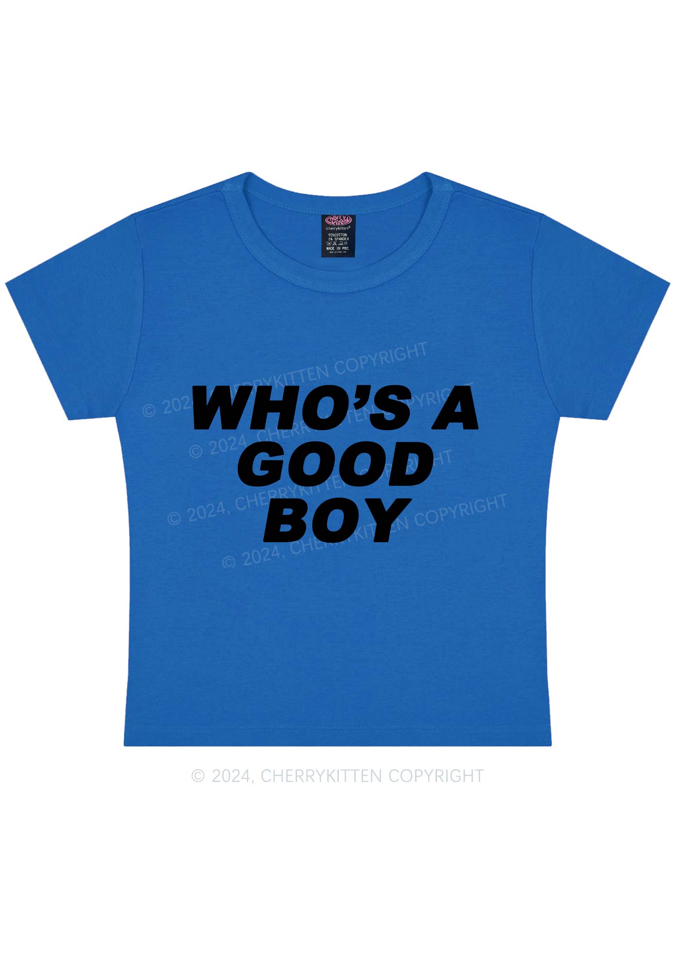 Who's A Good Boy Y2K Baby Tee Cherrykitten