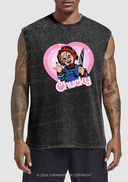 Halloween Chucky Killer Y2K Washed Tank Cherrykitten