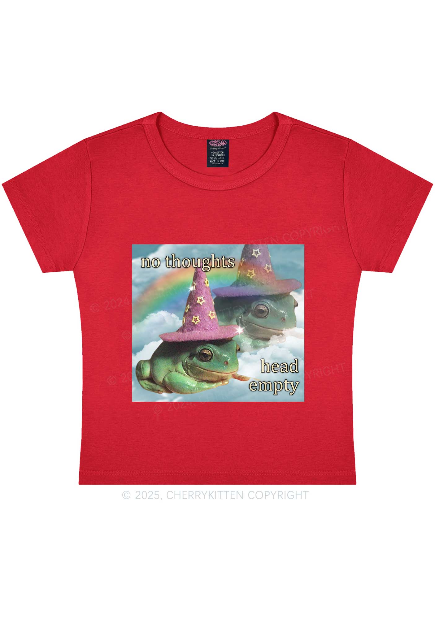 Head Empty Frog Y2K Baby Tee Cherrykitten