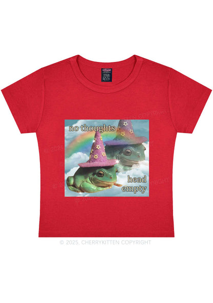 Head Empty Frog Y2K Baby Tee Cherrykitten