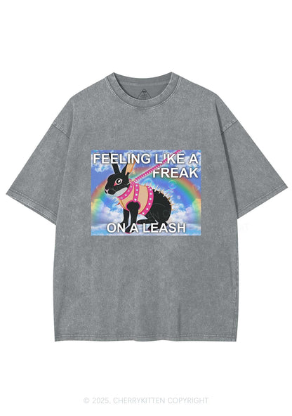 Freak On A Leash Y2K Washed Tee Cherrykitten