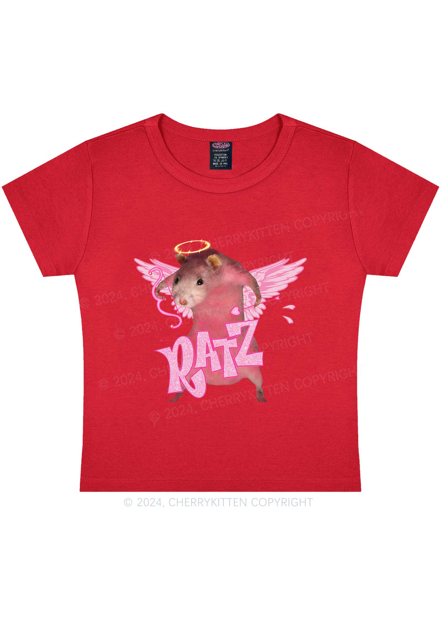 Cupid Rat Y2K Valentine's Day Baby Tee Cherrykitten