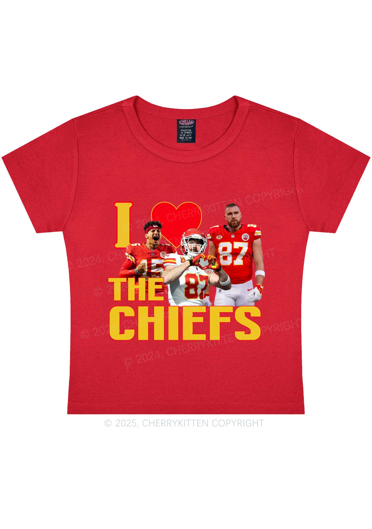 Custom I Love Chiefs Y2K Super Bowl Baby Tee Cherrykitten