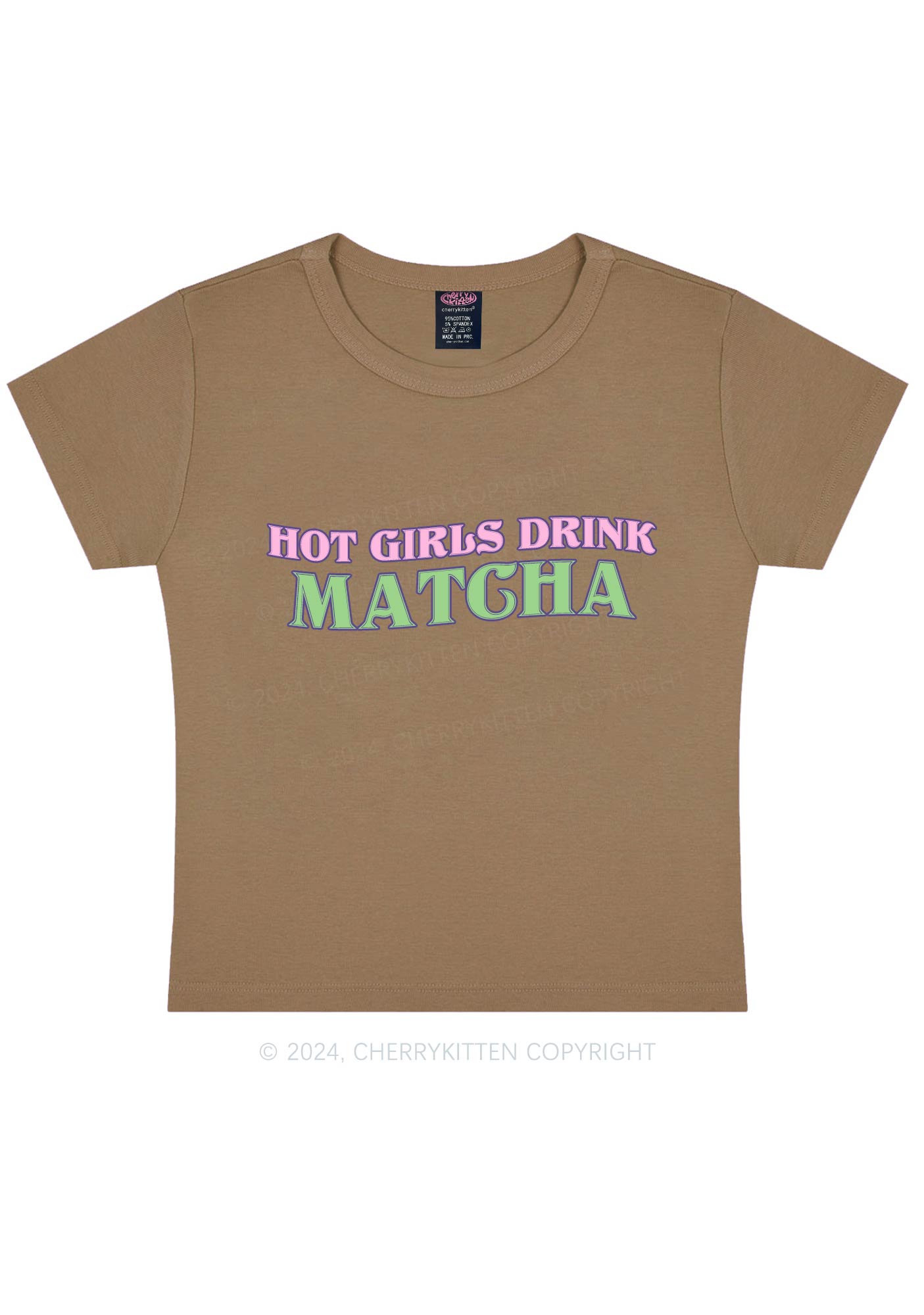 Hot Girls Drink Matcha Y2K Baby Tee Cherrykitten