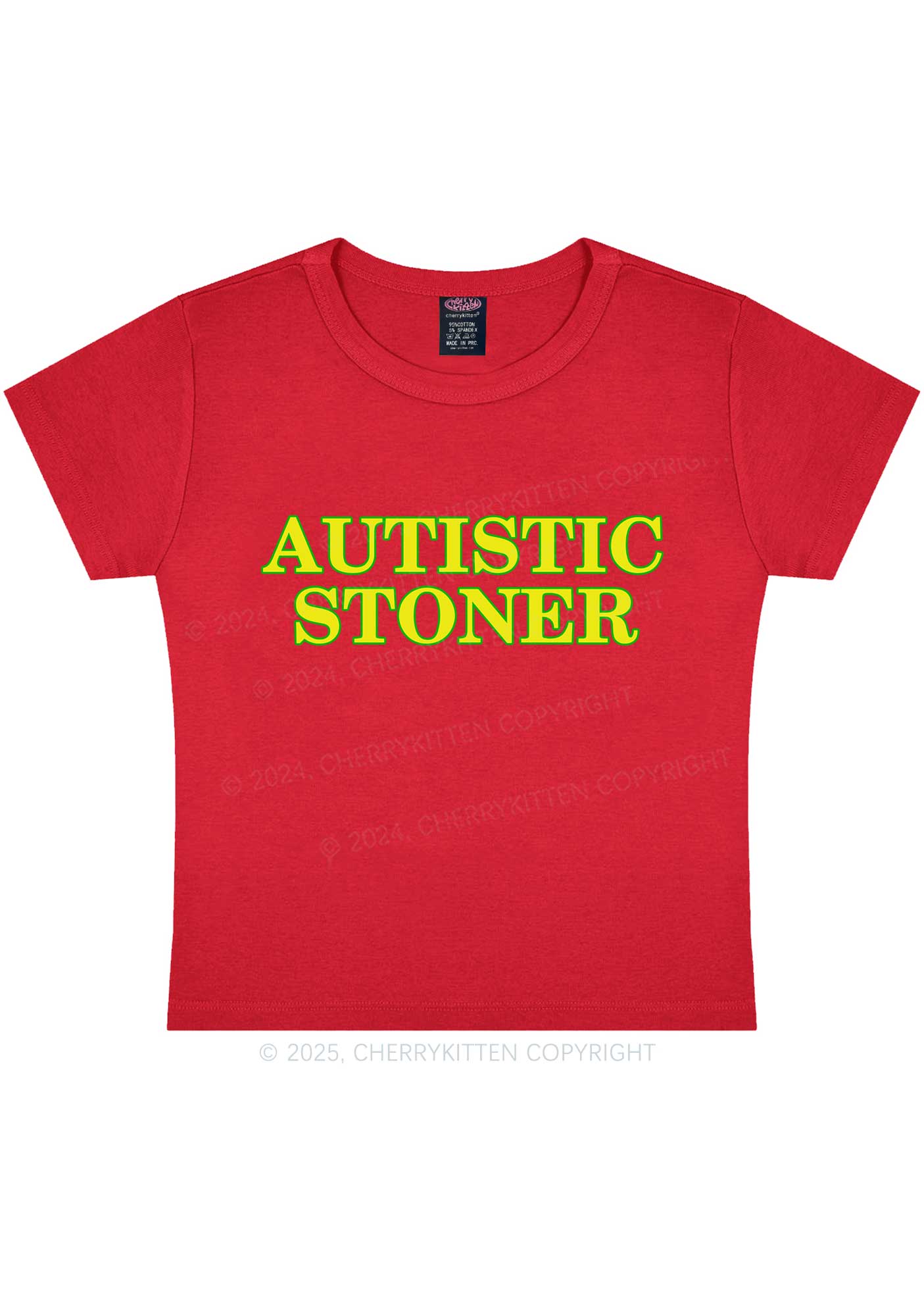 Autistic Stoner Y2K Baby Tee Cherrykitten