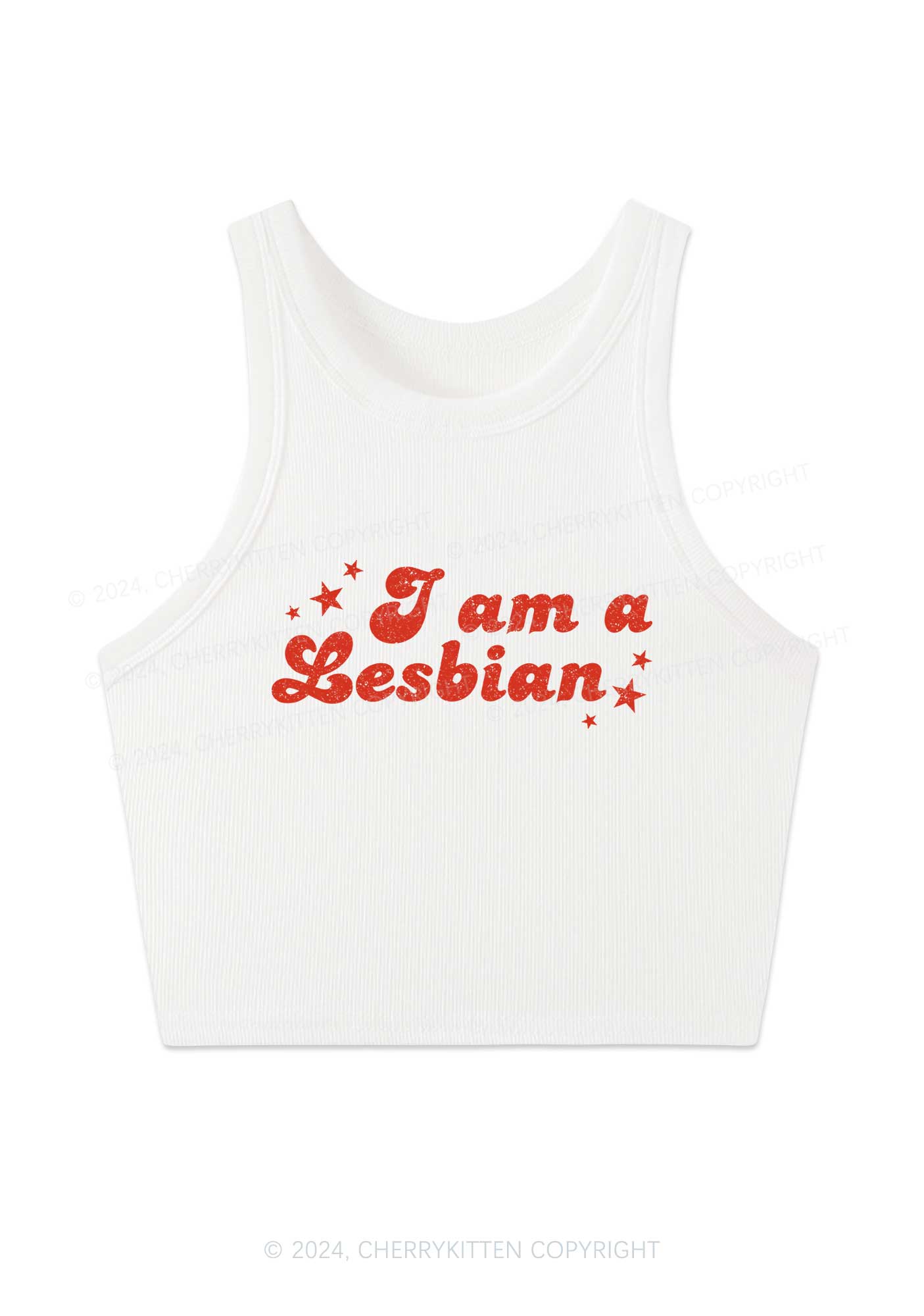 I'm Lesbian Y2K Crop Tank Top Cherrykitten