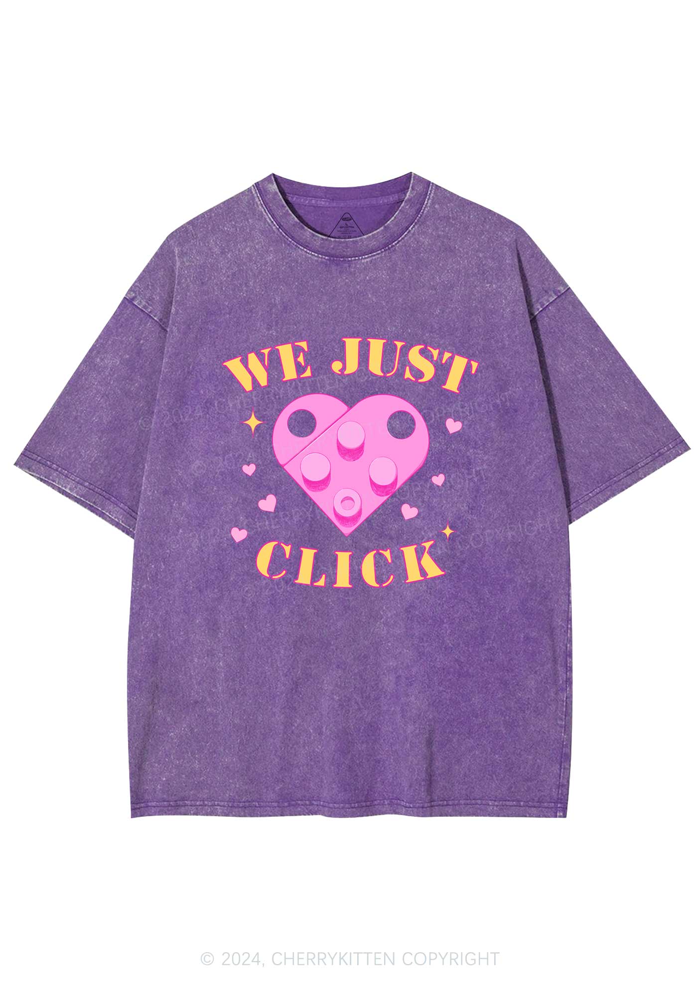 We Just Click Y2K Valentine's Day Washed Tee Cherrykitten