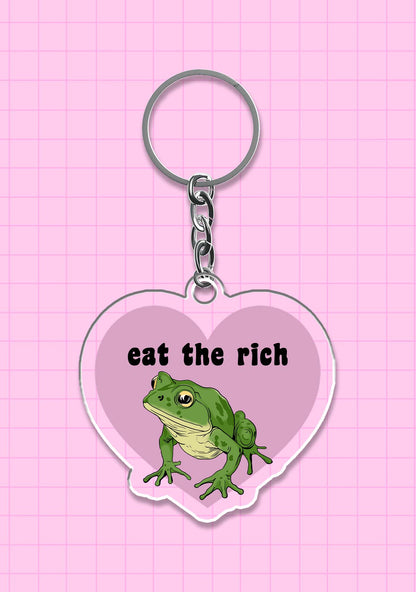 Eat The Rich Frog 1Pc Y2K Keychain Cherrykitten