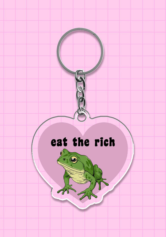 Eat The Rich Frog 1Pc Y2K Keychain Cherrykitten